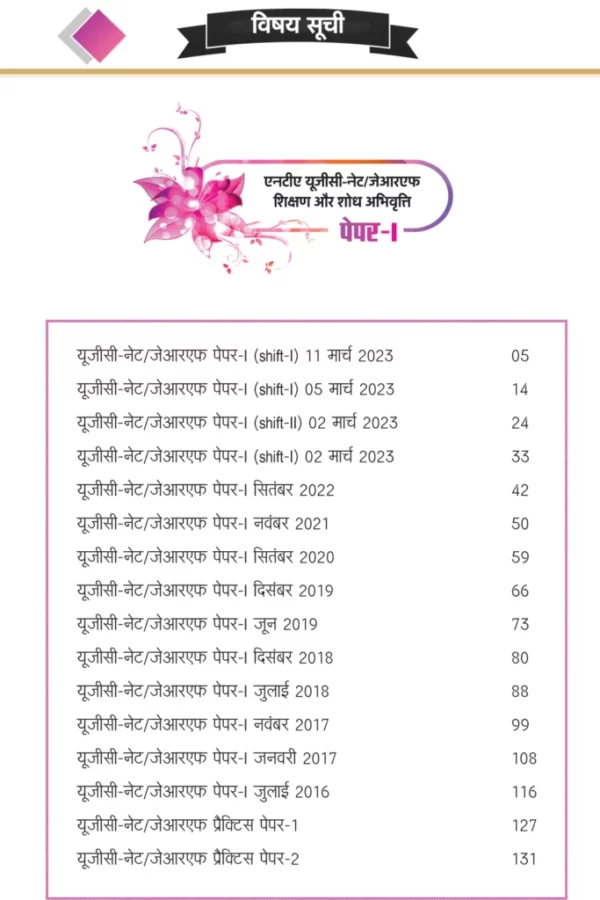 NTA UGC NET Model Paper (Hindi)-1